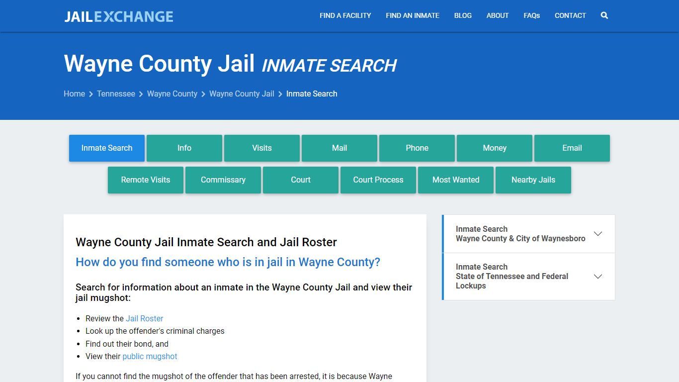 Inmate Search: Roster & Mugshots - Wayne County Jail, TN